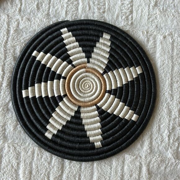 Set of 3 Round‎ African handwoven Binga wall decor plates - Picture 2 of 8